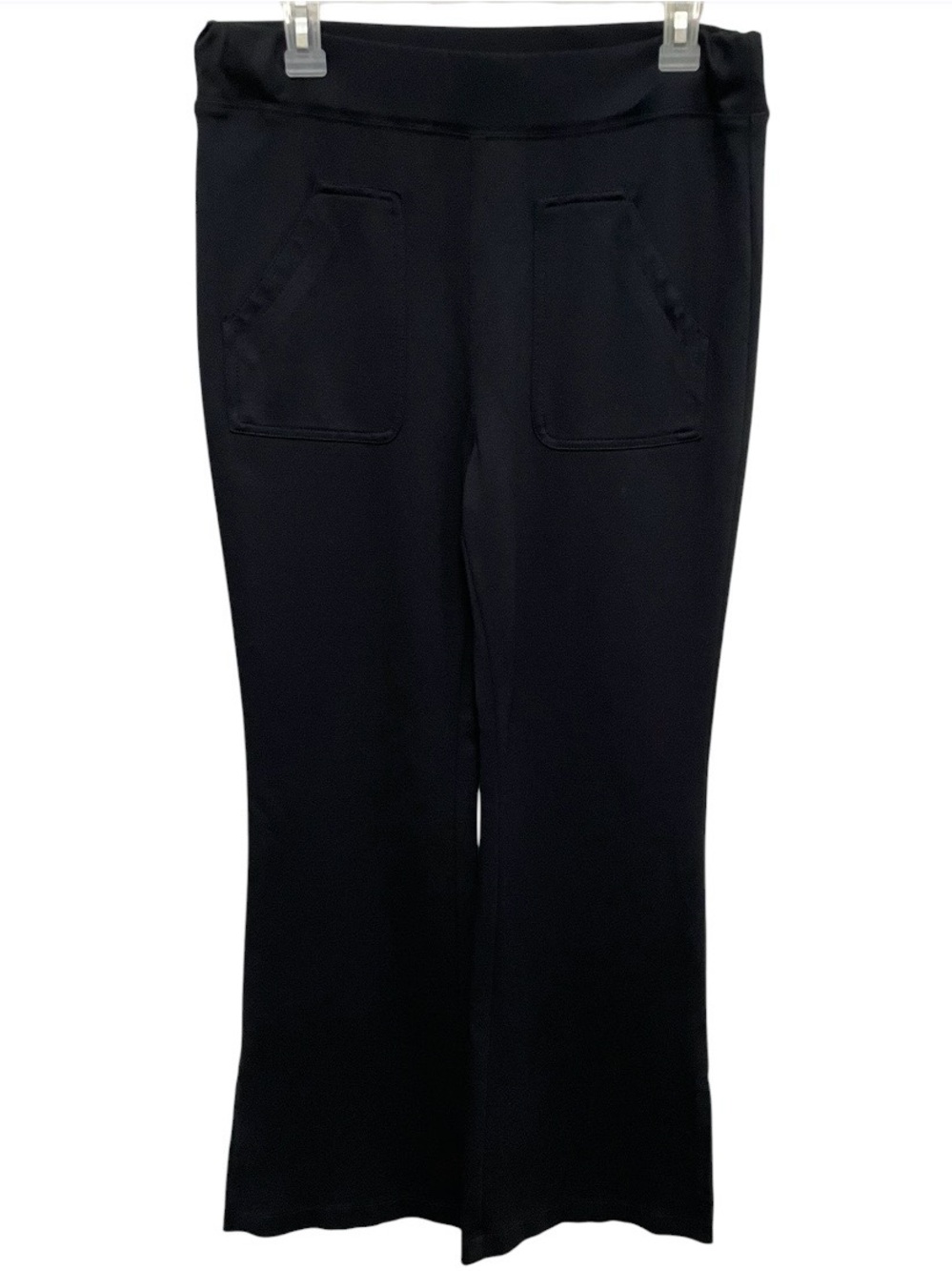 Maeve anthro pull on wide leg stretch ponte knit pant black